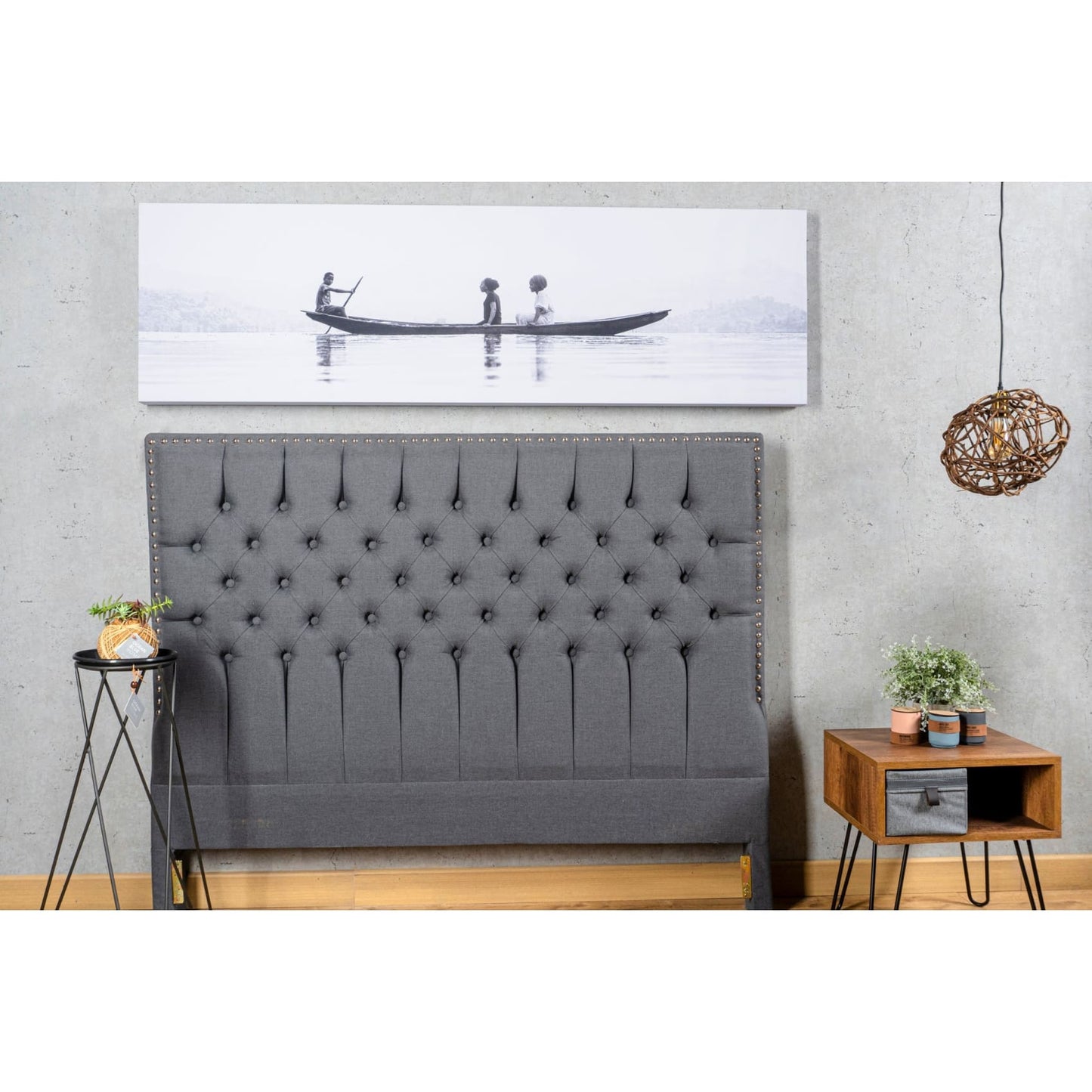 cabecero, cama, habitación, descanso, cuarto, decorativo